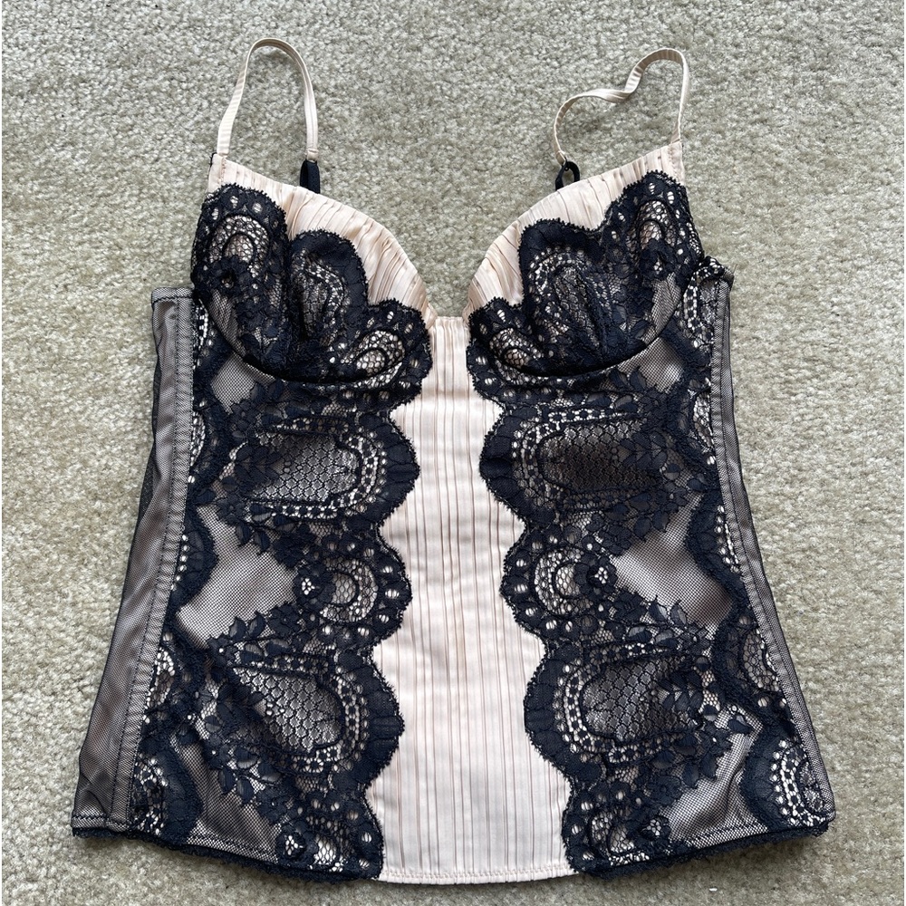 La Perla Bustier Corset Lingerie Top - USA Size 36 - Black Lace
